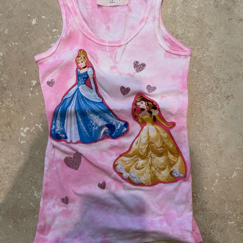 Custom made Disney princes tank top. Size 4-5. Excellent condition
